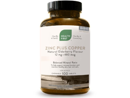 Health first - zinc plus copper 100 chewable tabs on Sale